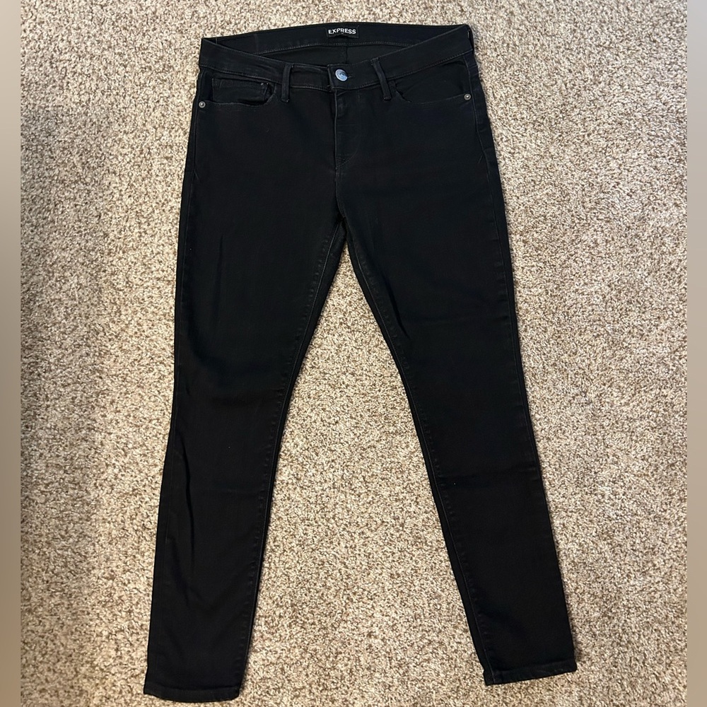 BRAND NEW WITHOUT TAGS Express Black Jeans Mid-Rise Jegging 12S - short petite